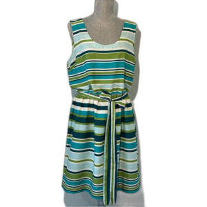 Banana Republic Women's Striped Sleeveless Dress SZ 14 Vibrant Colors Lined